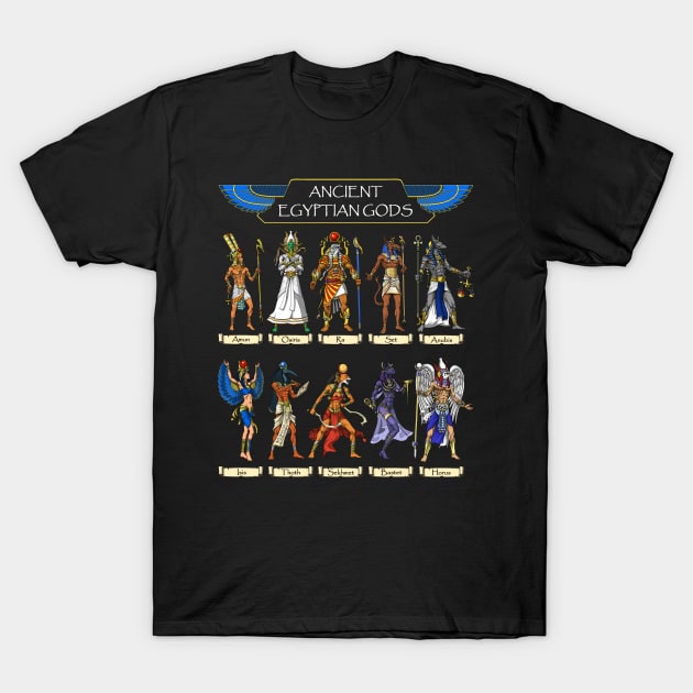 Ancient Egyptian Gods T-Shirt by underheaven